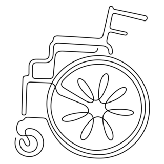 Wheelchair Continuous Line Sticker