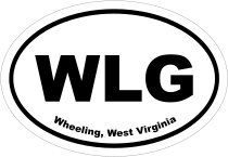Wheeling, West Virginia Oval Stickers