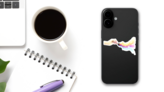 Whimsical Hand Using A Makeup Brush Sticker on a Phone (New) example