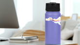 Whimsical Hand Using A Makeup Brush Sticker on a Water Bottle (New) example