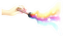 Whimsical Hand Using A Makeup Brush Sticker