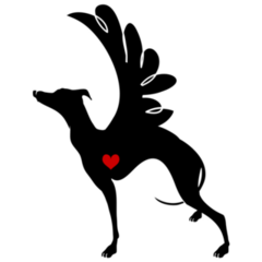 Whippet Angel Sticker