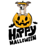 Whippet Halloween Card Sticker