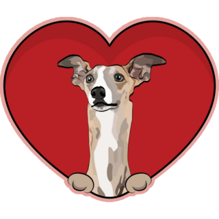 Whippet Heart Sticker