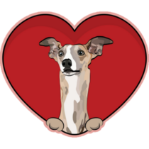 Whippet Heart Sticker