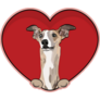 Whippet Heart Sticker