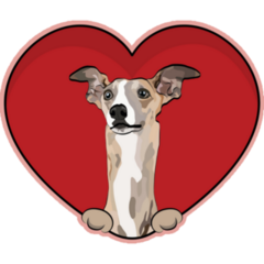 Whippet Heart Sticker