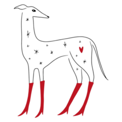 Whippet In Boots Sticker