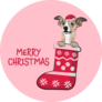 Whippet In Stocking Sticker