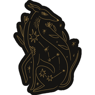 Whippet On Black Sticker