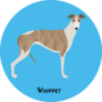 Whippet On Blue Sticker