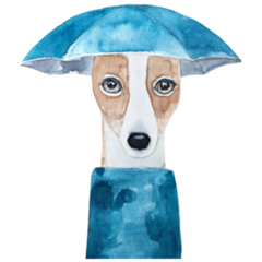 Whippet Umbrella Sticker