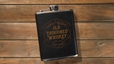 Whiskey Company Custom Black Leatherette Flask