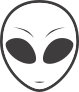 White Alien Face Sticker