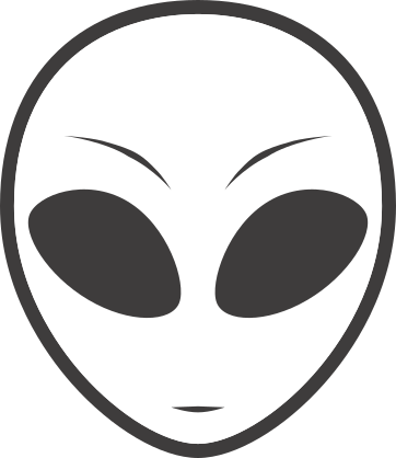 White Alien Face Sticker