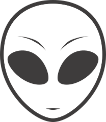 White Alien Face Sticker