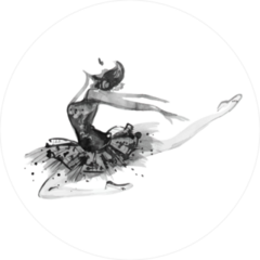 White and Black Watercolor Ballerina Sticker