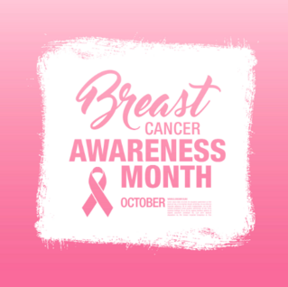 White and Pink Painted Breast Cancer Awareness Month Sticker