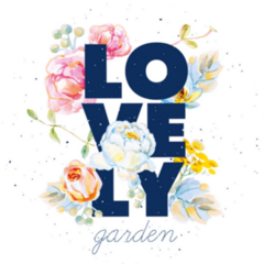 White And Pink Roses Lovely Garden Lettering Sticker