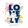 White And Pink Roses Lovely Garden Lettering Sticker