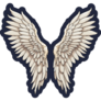 White Angel Wings On Blue Sticker