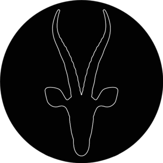 White Antelope Silhouette On Black Sticker