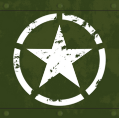 White Army Star On Green Background Sticker