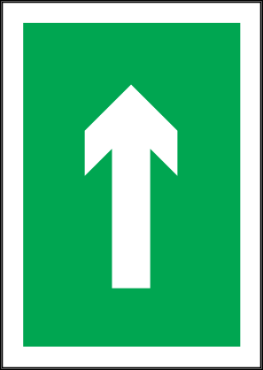 White Arrow Green Background Sign Sticker