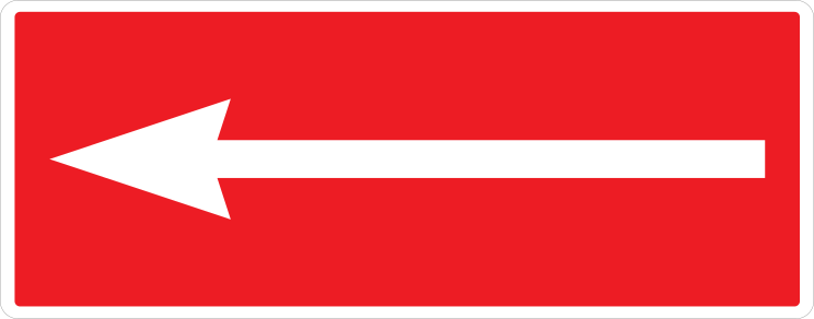 White Arrow On Red Background Sign Sticker