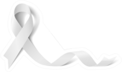 White Banner With Lung Cancer Awareness Sticker