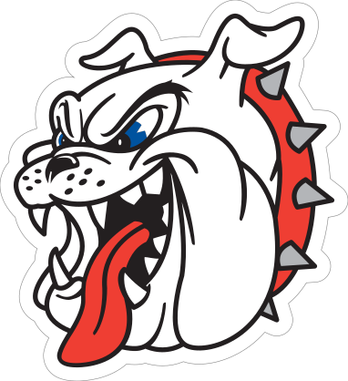 White Bulldog Head Mascot Sticker