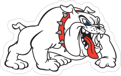 White Bulldog Mascot Sticker