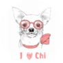 White Chihuahua Love Sticker