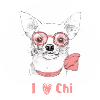 White Chihuahua Love Sticker
