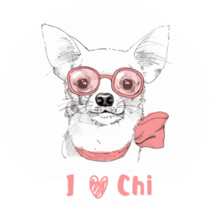 White Chihuahua Love Sticker