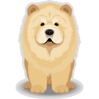 White Chow Chow Sticker