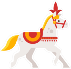 White Circus Horse Sticker