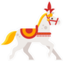 White Circus Horse Sticker