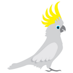 White Cockatoo Cartoon Sticker