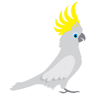 White Cockatoo Cartoon Sticker