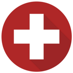 White Cross in a Red Circle Medicine Sticker
