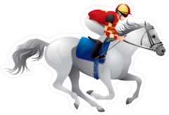 White Derby Horse Sticker