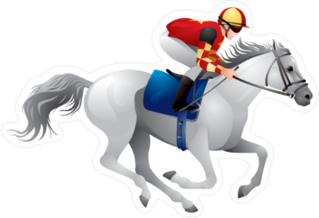 White Derby Horse Sticker