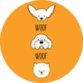 White Dog Woof Sticker