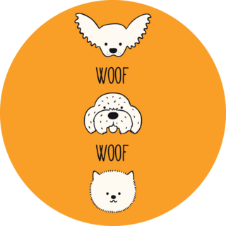 White Dog Woof Sticker