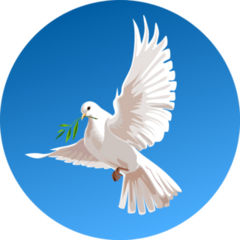 White Dove On A Blue Background Beautiful Illustration Sticker