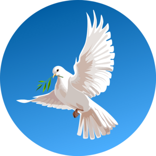 White Dove On A Blue Background Beautiful Illustration Sticker