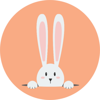 White Easter Rabbit Sticker