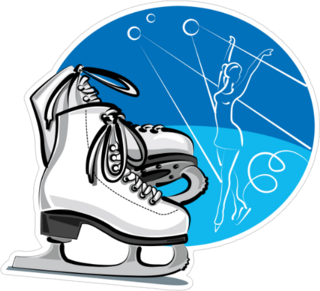 White Figure Skates Sticker