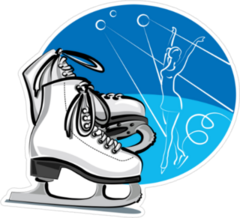 White Figure Skates Sticker